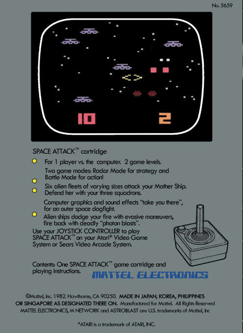Space Attack — Box back