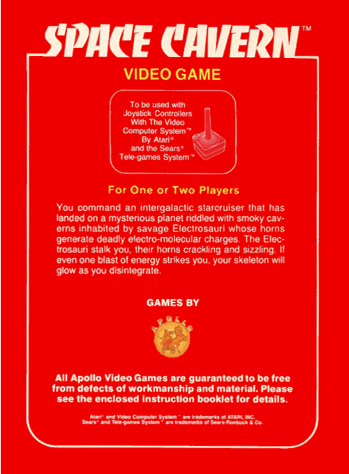 Space Cavern — Box back