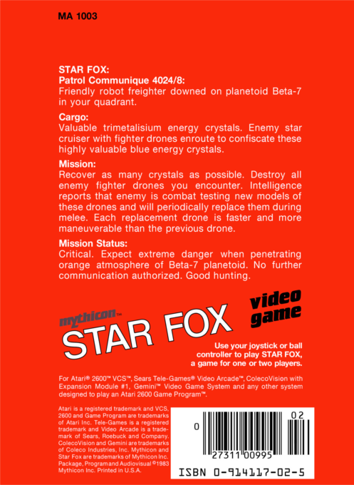 Star Fox — Box back