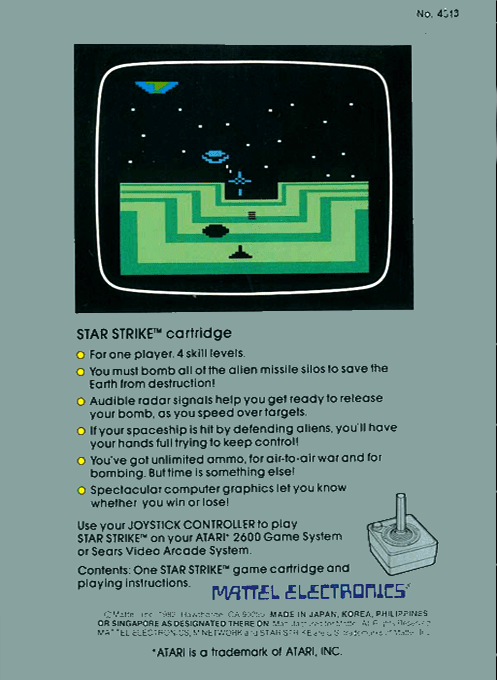 Star Strike — Box back