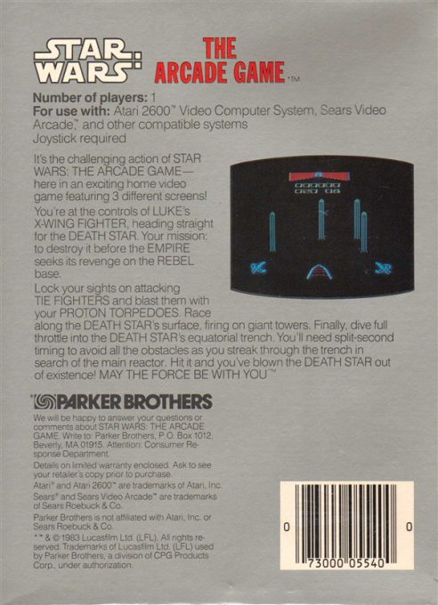 Star Wars : The Arcade Game — Box back