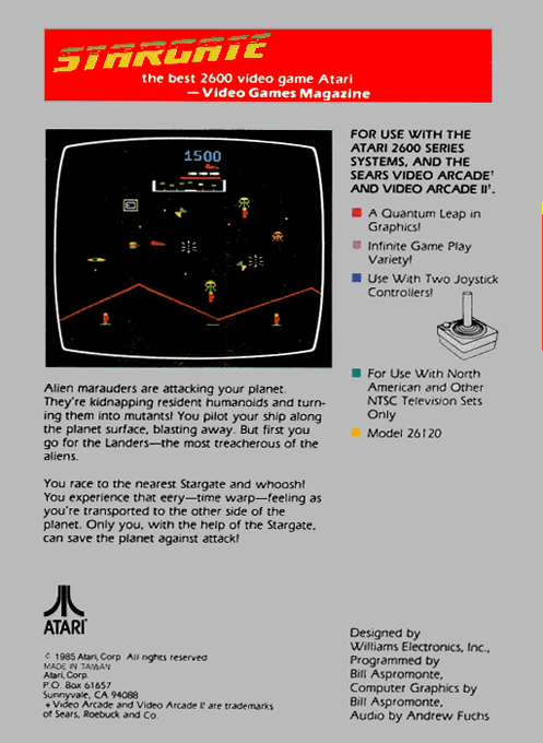 Stargate — Box back