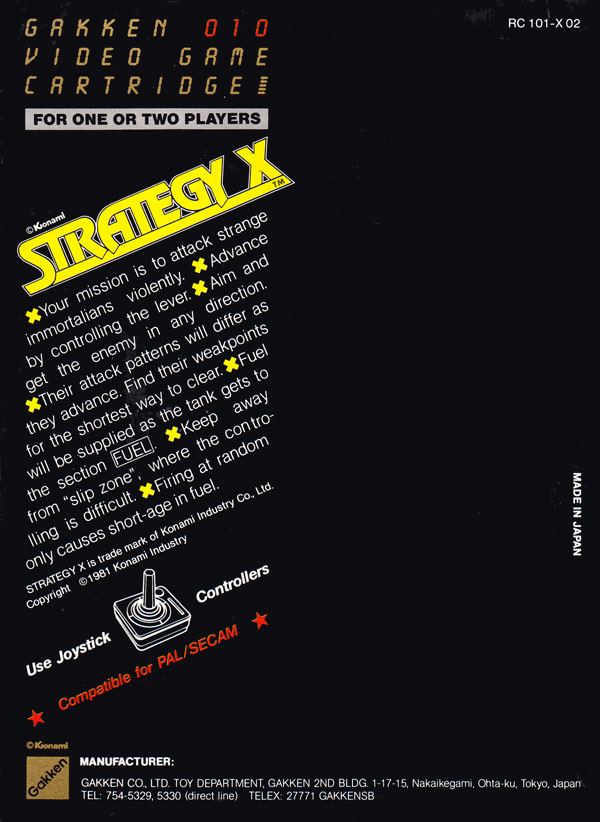 Strategy X — Box back