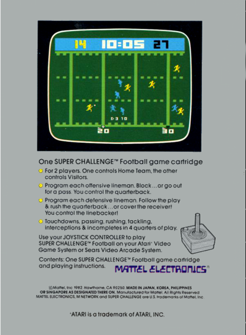Super Challenge Football — Box back
