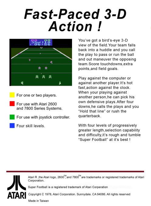 Super Football — Box back
