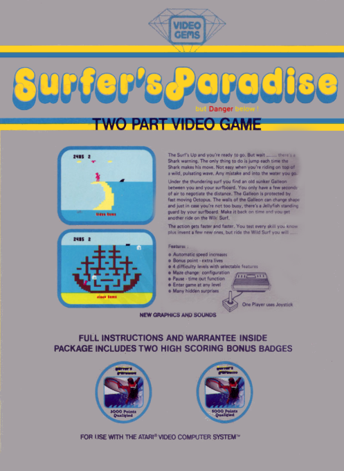 Surfer's Paradise : But Danger Below! — Box back