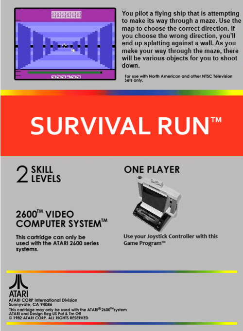 Survival Run — Box back