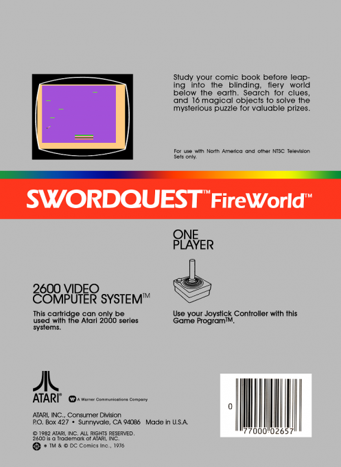 SwordQuest : FireWorld — Box back