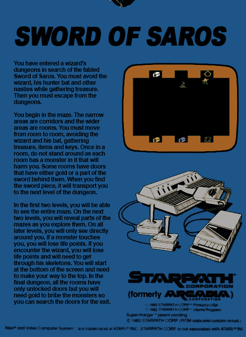 Sword Of Saros — Box back