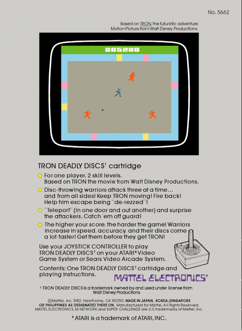 TRON : Deadly Discs — Box back