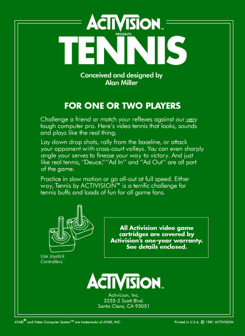 Tennis — Box back