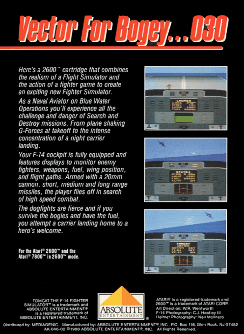 Tomcat : The F-14 Fighter Simulator — Box back