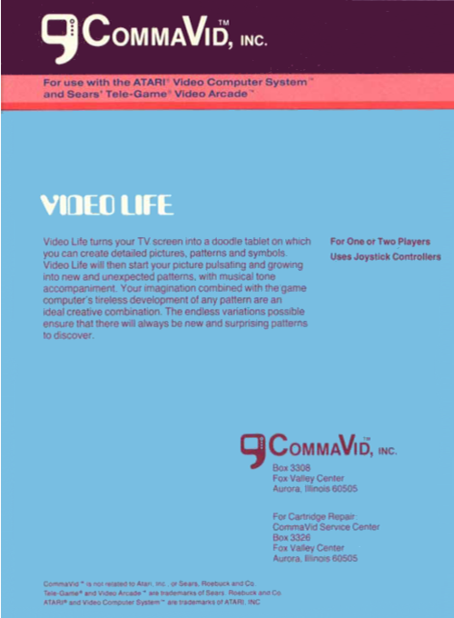 Video Life — Box back