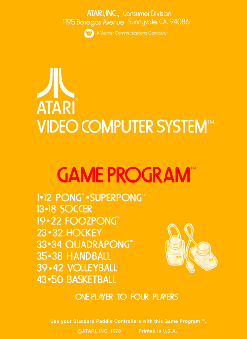 Video Olympics : Pong Sports — Box back