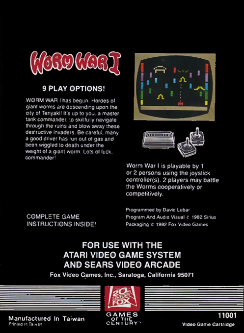 Worm War I — Box back