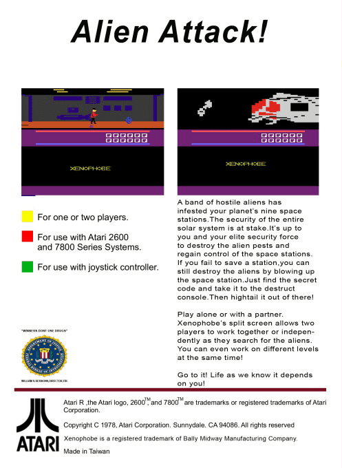 Xenophobe — Box back