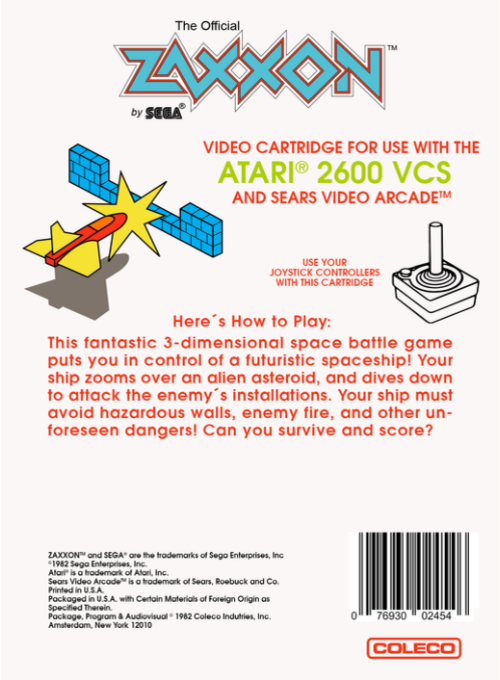 Zaxxon — Box back