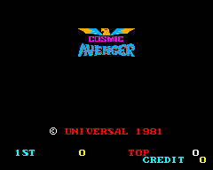 Cosmic Avenger — Title screen