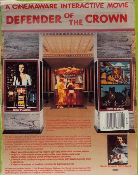 Defender of the Crown — Box back
