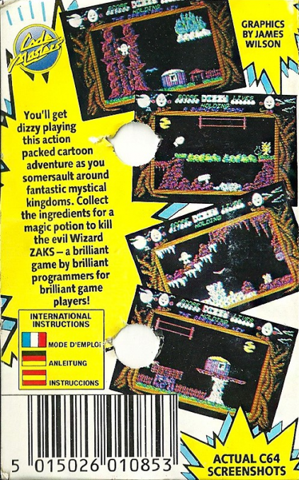 Dizzy : The Ultimate Cartoon Adventure — Box back