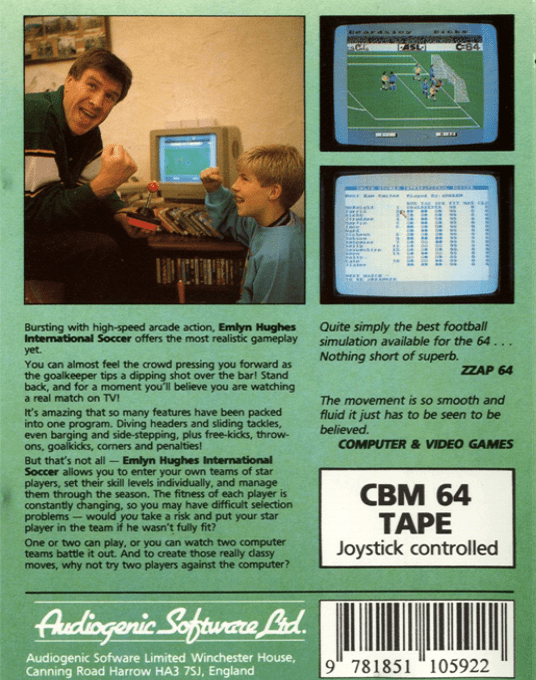 Emlyn Hughes International Soccer — Box back