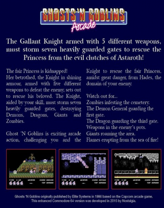 Ghosts'n Goblins Arcade (Homebrew) — Box back