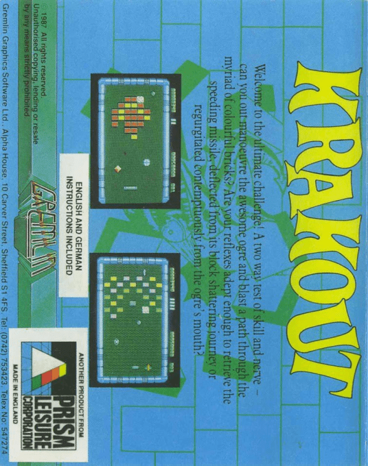Krakout — Box back