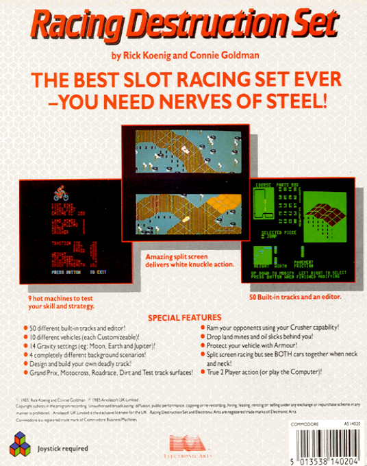 Racing Destruction Set — Box back