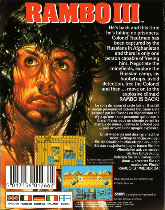 Rambo III — Box back