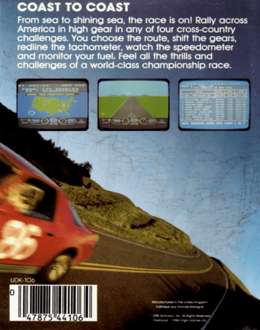 The Great American Cross-Country Road Race — Box back