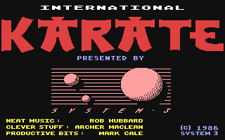 International Karate — Title screen
