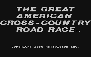 The Great American Cross-Country Road Race — Title screen