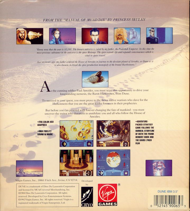 Dune — Box back