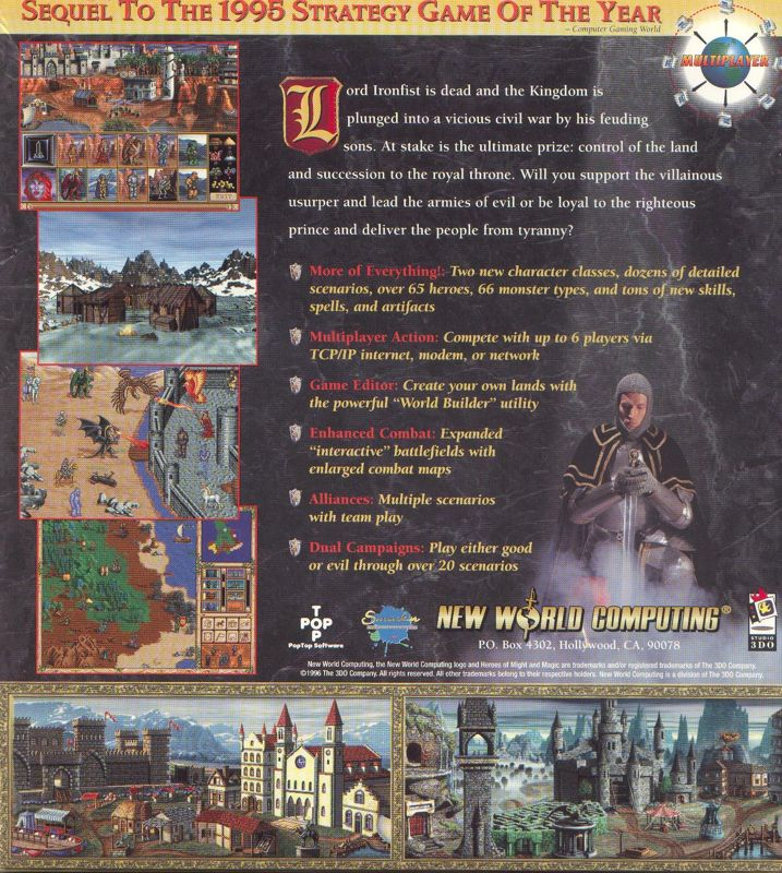 Heroes of Might and Magic II : The Succession Wars — Box back