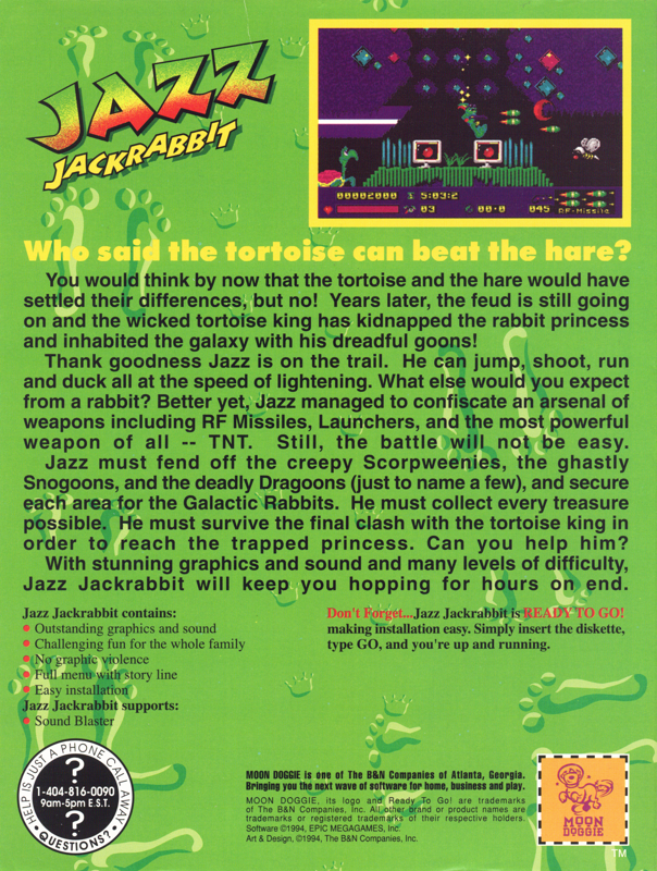 Jazz Jackrabbit — Box back