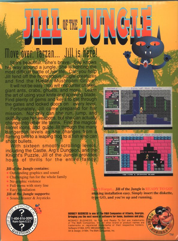 Jill of the Jungle — Box back