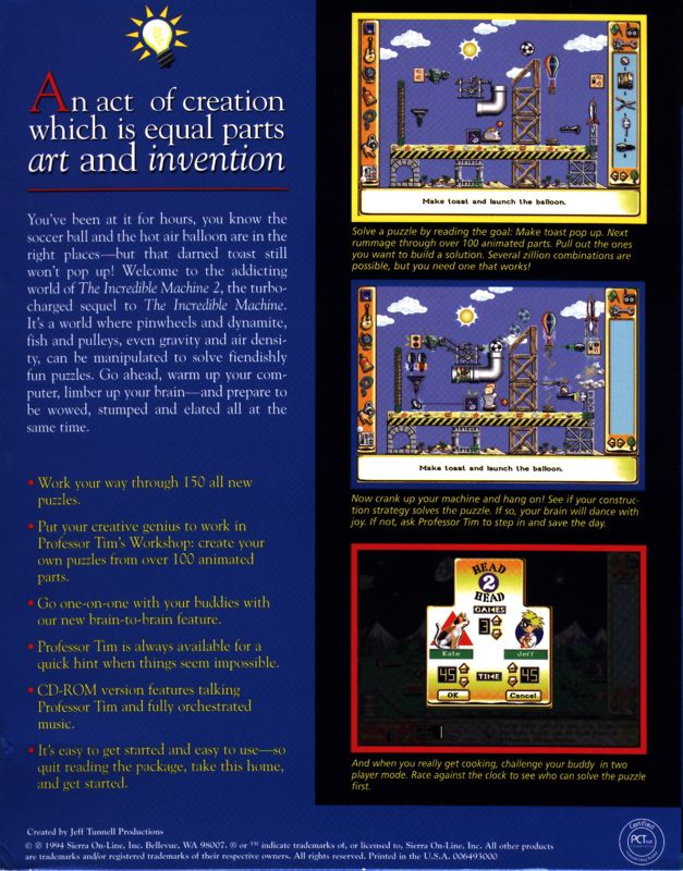 The Incredible Machine 2 — Box back