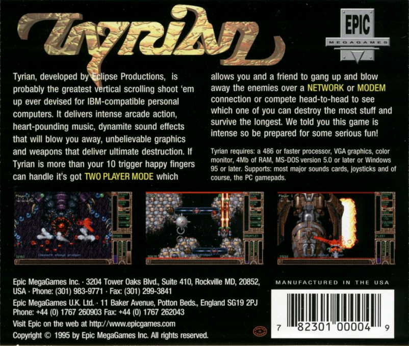 Tyrian — Box back