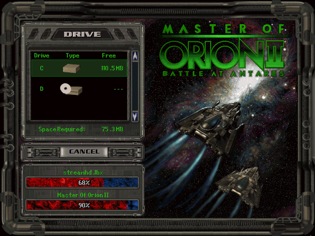 Master of Orion II : Battle at Antares — Title screen