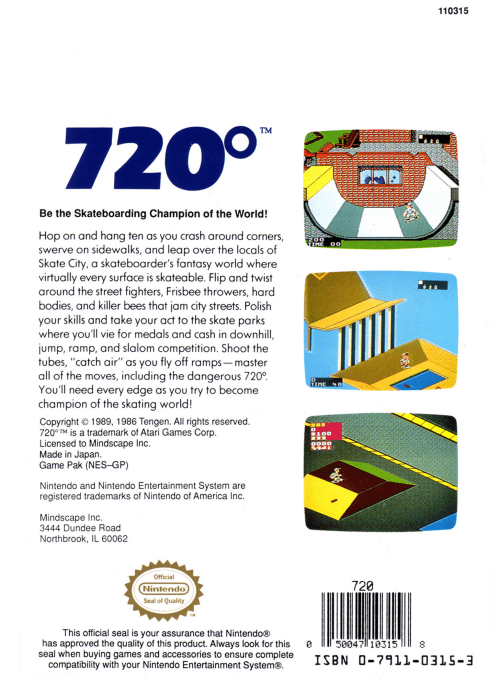 720 Degrees — Box back