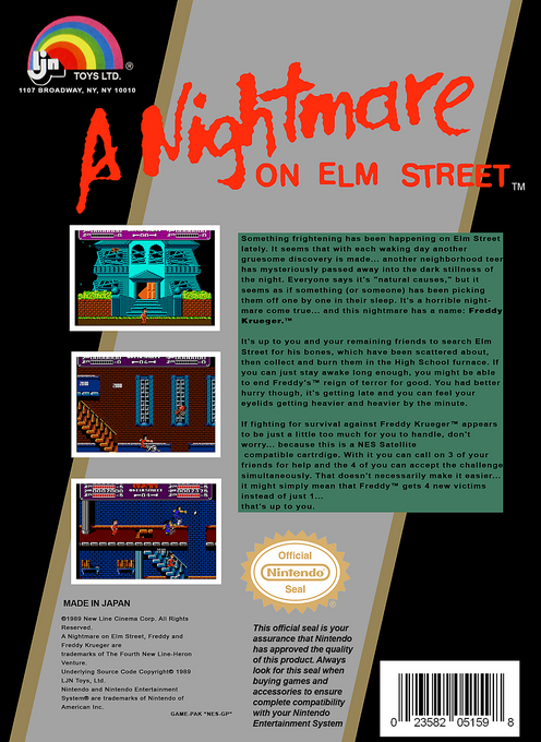 A Nightmare on Elm Street — Box back