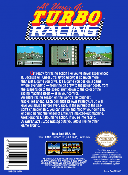 Al Unser Jr. Turbo Racing — Box back