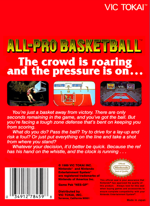 All-Pro Basketball — Box back