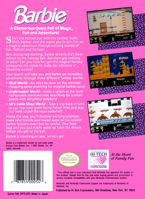 Barbie — Box back