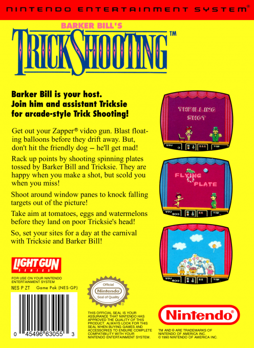 Barker Bill's Trick Shooting — Box back