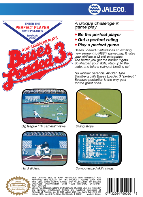 Bases Loaded 3 — Box back