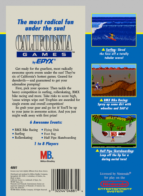 California Games — Box back