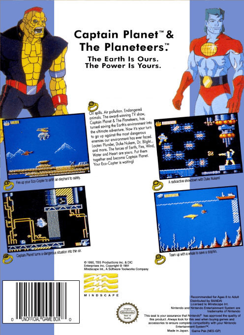 Captain Planet and the Planeteers — Box back