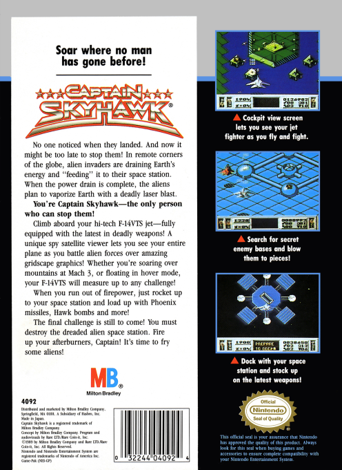 Captain Skyhawk — Box back