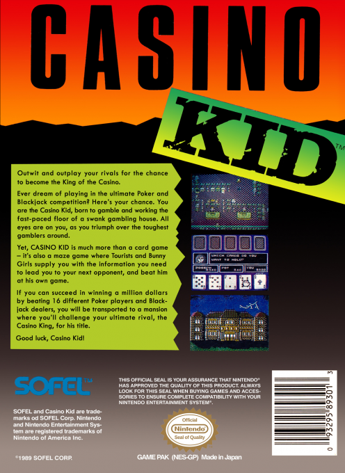 Casino Kid — Box back